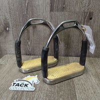 Flexi Stirrup Irons, grips *gc, clean & dirty/residue, discolored grips, stiff, rubs, stains
