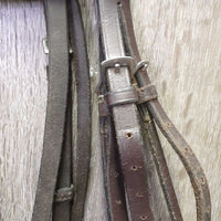 Rsd Bridle, Braided Reins *gc/fair, dirty, v.scraped throatlatch, creases, dents, stiff
