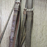 Rsd Bridle, Braided Reins *gc/fair, dirty, v.scraped throatlatch, creases, dents, stiff

