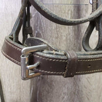 Rsd Bridle, Braided Reins *gc/fair, dirty, v.scraped throatlatch, creases, dents, stiff
