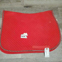 Quilt Jumper Saddle Pad, 1x piping *vgc, cut tabs, clean, mnr hair, residue, stains, marker, rubs, pills, faded

