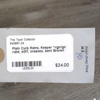 Plain Curb Reins, Keeper *vgc/gc. rubs, stiff, creases, bent
