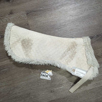 Quilt & Fleece Half Pad *fair, dingy, stains, v.clumpy, older, thin edges, clean
