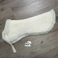 Quilt & Fleece Half Pad *fair, dingy, stains, v.clumpy, older, thin edges, clean
