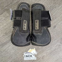 Open Front & Hind Boots, velcro *gc, v.dirty, v.dusty, faded, hairy, scratches, scrapes
