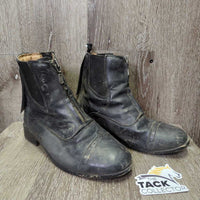 Paddock Boots, zips *fair, dirt, rubs, scuffs, scrapes, torn/peeling edge, pulled off heel, cracks
