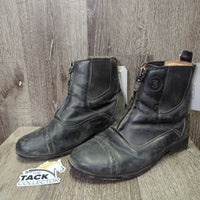 Paddock Boots, zips *fair, dirt, rubs, scuffs, scrapes, torn/peeling edge, pulled off heel, cracks
