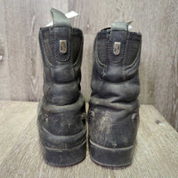 Paddock Boots, Zips *gc/fair, dirt, faded, scrapes, scuffs, v.holey inner heels, older, crumpled heel-L
