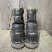 Pr Paddock Boots, laces *fair, v.faded, dirty, scuffs, flattened/folded toes, older, undone stitching
