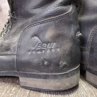 Pr Paddock Boots, laces *fair, v.faded, dirty, scuffs, flattened/folded toes, older, undone stitching
