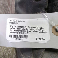 Pr Paddock Boots, laces *fair, v.faded, dirty, scuffs, flattened/folded toes, older, undone stitching
