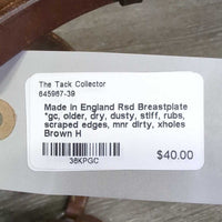 Rsd Breastplate *gc, older, dry, dusty, stiff, rubs, scraped edges, mnr dirty, xholes
