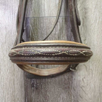 Rsd/FS Padded Thick Bridle, Braided Reins *gc/fair, older, dirty, stiff, dry, v.tight keepers
