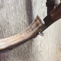 Rsd/FS Padded Thick Bridle, Braided Reins *gc/fair, older, dirty, stiff, dry, v.tight keepers

