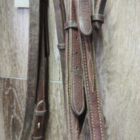 Rsd/FS Padded Thick Bridle, Braided Reins *gc/fair, older, dirty, stiff, dry, v.tight keepers
