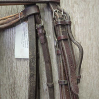 Rsd/FS Padded Thick Bridle, Braided Reins *gc/fair, older, dirty, stiff, dry, v.tight keepers

