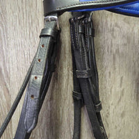 Rsd/Padded Monocrown Bridle, Rubber Reins *vgc/xc, dusty, stiff, v.loose keepers, mnr creases
