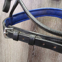 Rsd/Padded Monocrown Bridle, Rubber Reins *vgc/xc, dusty, stiff, v.loose keepers, mnr creases
