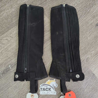 JUNIORS Synthetic Half Chaps, Zips, bag *like new, mnr dirt?dusty
