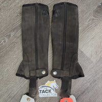 JUNIORS Synthetic - Microsuede Half Chaps *gc, v.dirty, v.faded, scratches, stains
