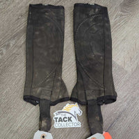 JUNIORS Synthetic - Microsuede Half Chaps *gc, v.dirty, v.faded, scratches, stains
