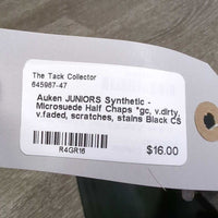 JUNIORS Synthetic - Microsuede Half Chaps *gc, v.dirty, v.faded, scratches, stains
