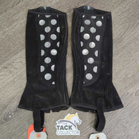JUNIORS Synthetic Half Chaps, Zips, bag *like new, mnr dirt?dusty
