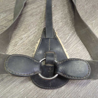 Elastic Breastplate, snaps *fair, older, clumpy fleece, creases, trimmed ends, xholes, stretched, faded & stains
