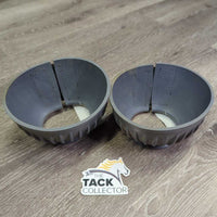 Soft Ribbed Rubber Bell Boots, velcro *gc, dusty, stained bottom edges
