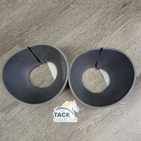 Soft Ribbed Rubber Bell Boots, velcro *gc, dusty, stained bottom edges
