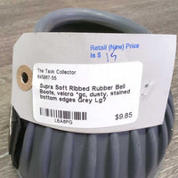 Soft Ribbed Rubber Bell Boots, velcro *gc, dusty, stained bottom edges
