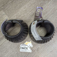 Soft Ribbed Rubber Bell Boots, velcro, tag *gc, dirty, dusty, scratches
