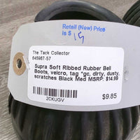 Soft Ribbed Rubber Bell Boots, velcro, tag *gc, dirty, dusty, scratches
