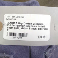 JUNIORS Hvy Cotton Breeches, Pull On *gc/fair, sm holes, faded, seam pulls, stains & rubs, older
