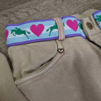JUNIORS Hvy Cotton Euro Seat Breeches, Pull On *vgc, mnr rubs, fade, seam puckers & pills
