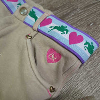 JUNIORS Hvy Cotton Euro Seat Breeches, Pull On *vgc, mnr rubs, fade, seam puckers & pills
