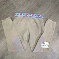 JUNIORS Hvy Cotton Euro Seat Breeches, Pull On *vgc, mnr rubs, fade, seam puckers & pills
