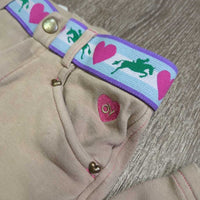 JUNIORS Hvy Cotton Euro Seat Breeches, Pull On *gc, mnr seam puckers, faded & sm seam holes
