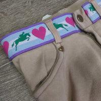 JUNIORS Hvy Cotton Euro Seat Breeches, Pull On *gc, mnr seam puckers, faded & sm seam holes
