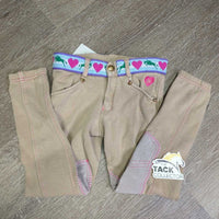 JUNIORS Hvy Cotton Euro Seat Breeches, Pull On *gc, sm seam holes, rubs, pills, stains & seam puckers

