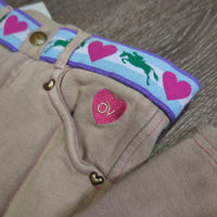 JUNIORS Hvy Cotton Euro Seat Breeches, Pull On *gc, sm seam holes, rubs, pills, stains & seam puckers
