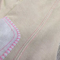 JUNIORS Hvy Cotton Euro Seat Breeches, Pull On *gc, sm seam holes, rubs, pills, stains & seam puckers
