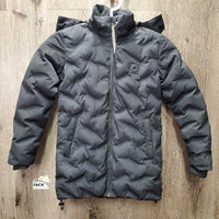 JUNIORS Hvy Puffy Jacket, detach Zipper Hood *vgc/xc, clean& mnr dirt
