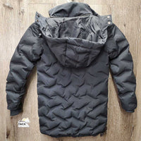 JUNIORS Hvy Puffy Jacket, detach Zipper Hood *vgc/xc, clean& mnr dirt

