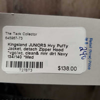 JUNIORS Hvy Puffy Jacket, detach Zipper Hood *vgc/xc, clean& mnr dirt
