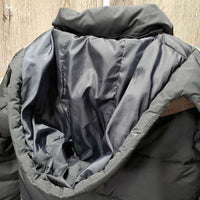 JUNIORS Puffy Jacket, Zipper, Snaps, detach snap Hood *vgc, mnr dirt & stains
