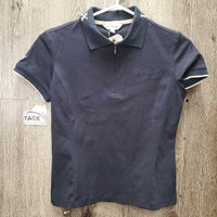 JUNIORS SS Polo Shirt, 1/4 Zip up *gc, hairy, faded, marks?stains
