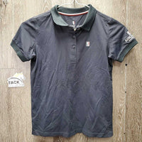 JUNIORS SS Polo Shirt, 1/4 Button Up *gc, older?, faded collar & cuffs
