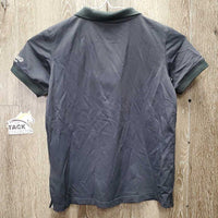 JUNIORS SS Polo Shirt, 1/4 Button Up *gc, older?, faded collar & cuffs
