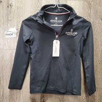 JUNIORS LS Polo Shirt, 1/4 Zip Up, mesh pits *vgc, older?, mnr seam rubs
